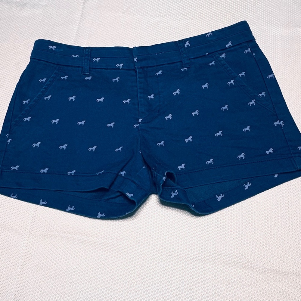 Harper Blue Bermuda Shorts with White Pattern - Picture 2 of 5